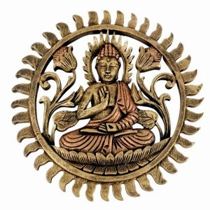 Mandala Buda Circulo de Fogo - Ouro Velho