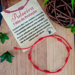 Pulseira 7 Nós da Proteção Kabbalah - Fina