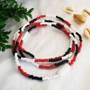Guia Preto, Vermelho e Branco Miçangão c/ Firma