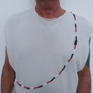 Guia Preto Vermelho e Branco Miçangão c/ Firma - Imagem 3