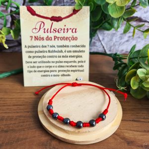 Pulseira 7 Nós c/ Hematita da Proteção