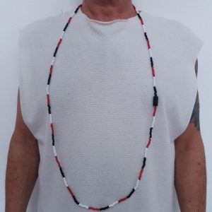 Guia Preto Vermelho e Branco Miçangão c/ Firma - Imagem 4