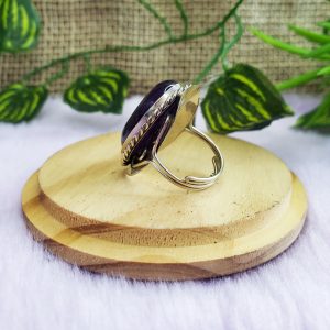 Ametista Oval GR - Anel Hippie Prateado - Imagem 4