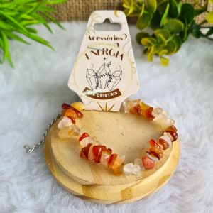 Ágata Vermelha - Pulseira Cascalho c/ Extensor