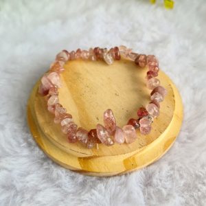 Quartzo Morango Tingido - Pulseira Cascalho - Imagem 3