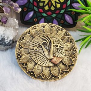 Incensário Pratinho Mão - Ouro Velho c/ detalhe