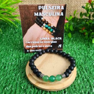 Quartzo Verde - Pulseira Linha Black