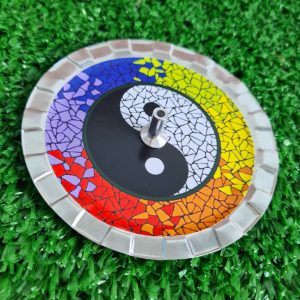 Yin Yang Mosaico - Incensário Metal - Imagem 4