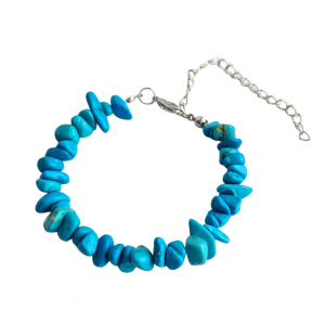 Howlita Turquesa Tingida - Pulseira Cascalho c/ Extensor - Imagem 4