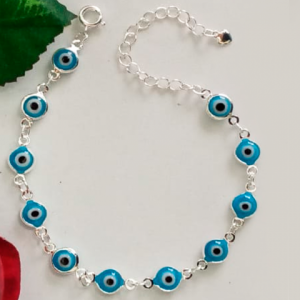 Olho Grego Azul Claro - Pulseira Prateado - Imagem 4