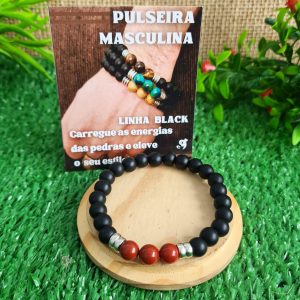 Jaspe Vermelho - Pulseira Linha Black
