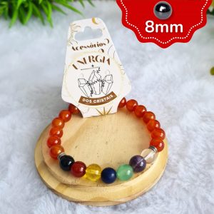 Ágata Vermelha - Pulseira Pedras da Sorte 8mm