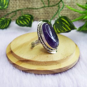 Ametista Oval GR - Anel Hippie Prateado - Imagem 3