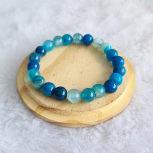 Ágata Azul Tingida - Pulseira 8mm - Imagem 3