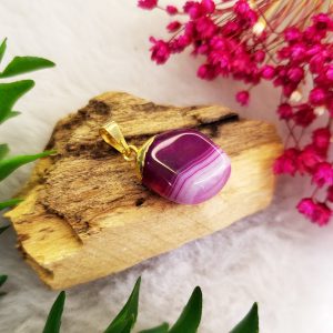 Ágatas Tingidas Coloridas Roladas - Pingente Banho Dourado