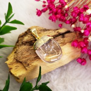 Cristal Rolada - Pingente Banho Dourado