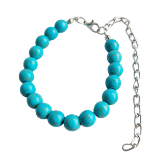 Howlita Turquesa Tingida - Pulseira 8mm c/ Extensor - Imagem 3