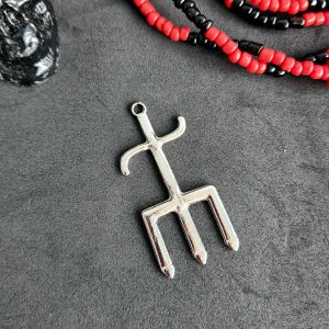 Pingente Exu Prateado - Pedra - Imagem 4