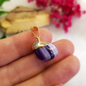 Ágatas Tingidas Coloridas Roladas - Pingente Banho Dourado - Imagem 6