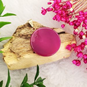 Ágata Rosa Tingida - Pingente Redondo - Imagem 3