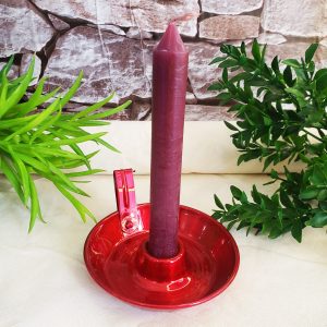 Castiçal Metal Vermelho - Palito