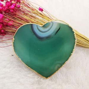 Ágata Verde Tingida Chapa - Pop Socket Coração - Imagem 1