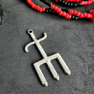 Pingente Exu Prateado - Pedra - Imagem 3