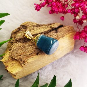 Ágatas Tingidas Coloridas Roladas - Pingente Banho Dourado - Imagem 5