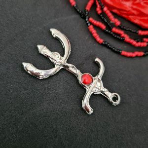 Pingente Pomba Gira Prateado - Pedra MD