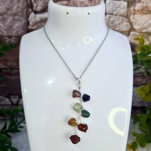 7 Chakras Prateado - Pingente