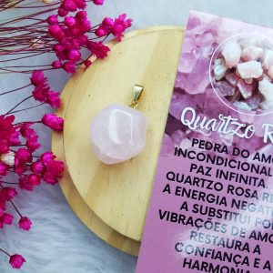 Quartzo Rosa - Pingente Pedra Rolada