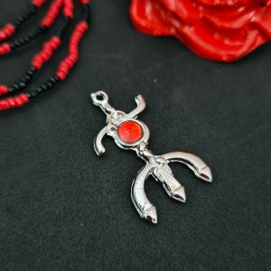 Pingente Pomba Gira Prateado - Pedra