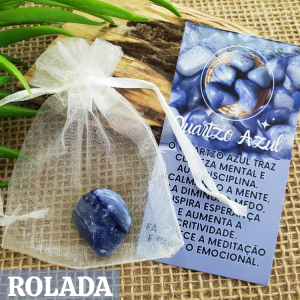 Quartzo Azul Rolada - Unidade