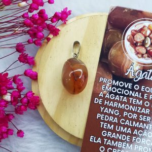 Agata Vermelha - Pingente Pedra Rolada