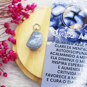 Quartzo Azul - Pingente Pedra Rolada