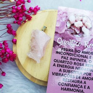 Quartzo Rosa - Pingente Pedra Bruta