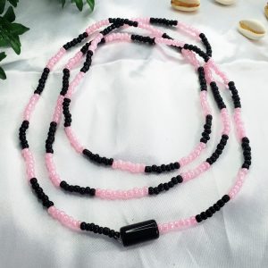 Guia Rosa e Preto Miçangão c/ Firma