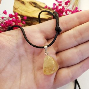 Citrino Queimado - Colar Pedra Rolada - Imagem 3