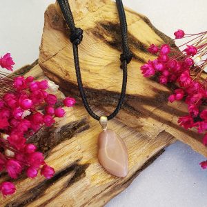 Opala Rosa - Colar Pedra Rolada