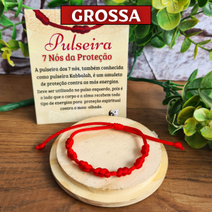 Pulseira 7 Nós da Proteção Kabbalah - Grossa