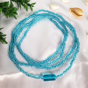 Guia Azul Celeste Brilhante Miçangão c/ Firma