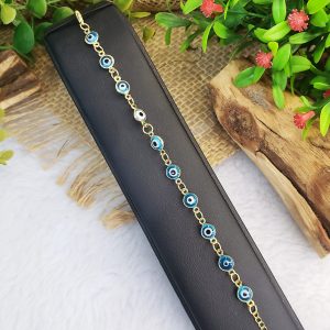 Olho Grego Azul Claro - Pulseira Dourado - Imagem 4
