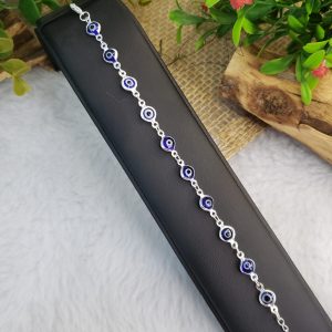 Olho Grego Azul Escuro - Pulseira Prateado - Imagem 3