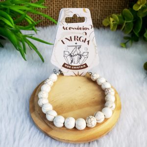 Howlita Branca - Pulseira 8mm c/ Extensor - Imagem 3