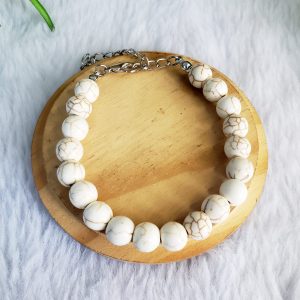 Howlita Branca - Pulseira 8mm c/ Extensor - Imagem 5