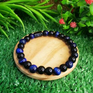 Olho de Tigre Azul - Pulseira Linha Black