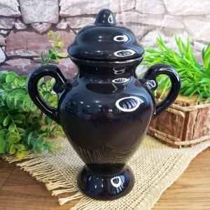 Quartinha de louça Preta 20cm - com alça 04