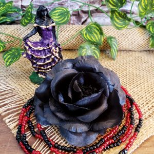 Rosa de Cabelo/Broche - Preta