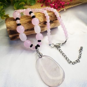 Quartzo Rosa - Colar Pedra Pingente PQ - Imagem 3