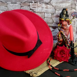 Chapéu de Pomba Gira Vermelho - Veludo